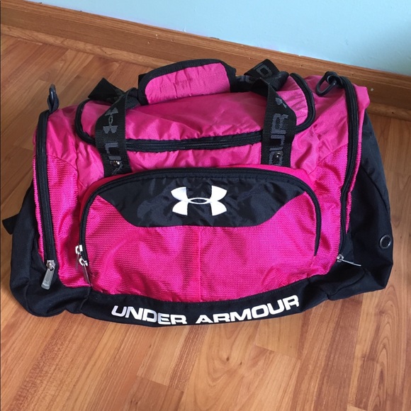 large pink under armour duffle bag